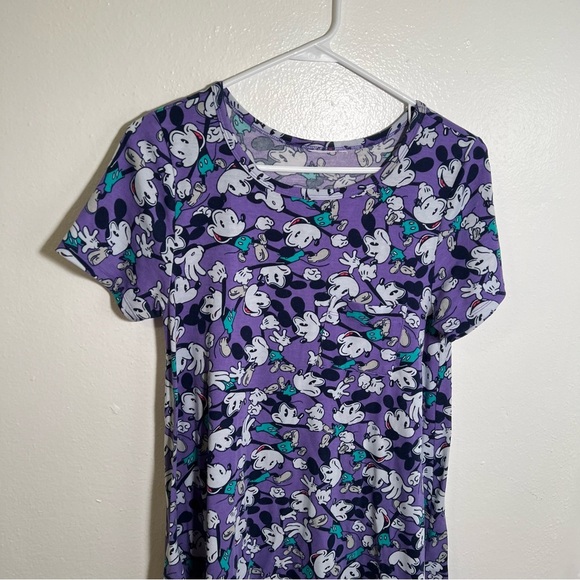 Lularoe Carly T-Shirt Dress Purple Mickey Mouse XS - Picture 2 of 9
